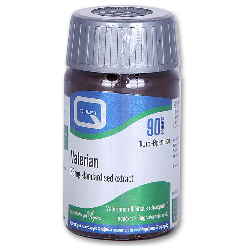Quest Valerian 90tabs Η βαλεριάνα έχει καταπραϋντικές και ηρεμιστικές ιδιότητες -healthspot overespa