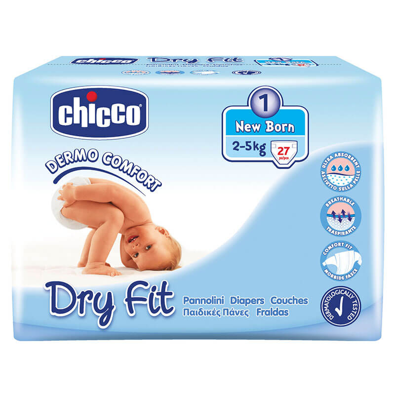 Chicco πάνες dry fit newborn no1 (27 τεμάχια) 2-5kg - healthspot overespa