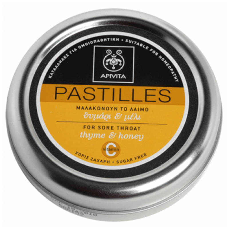 Pastilles Tins vΠαστίλιες με μέλι και θυμάρι Healthspot Overespa