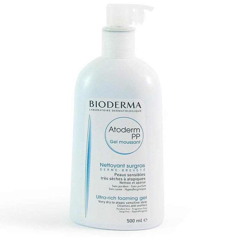 Bioderma Atoderm Moussant Gel Καθαρισμού, χωρίς σαπούνι, χωρίς συντηρητικά, για το ξηρό δέρμα 500ml Healthspot Overespa