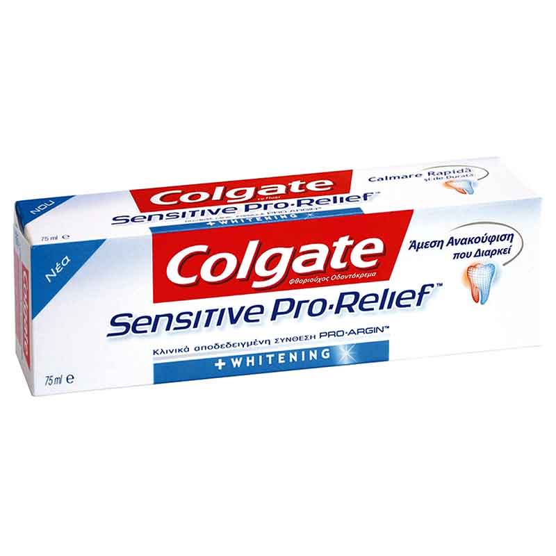 Colgate Sensitive Pro Relief Whitening Οδοντόκρεμα 75ml -healthspot overespa