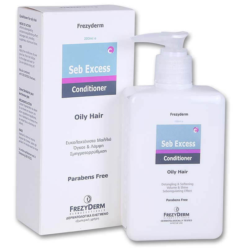 Frezyderm Seb Excess Conditioner Μαλακτική κρέμα, εξειδικευμένη για τα λιπαρά μαλλιά 200ml Healthspot Overespa