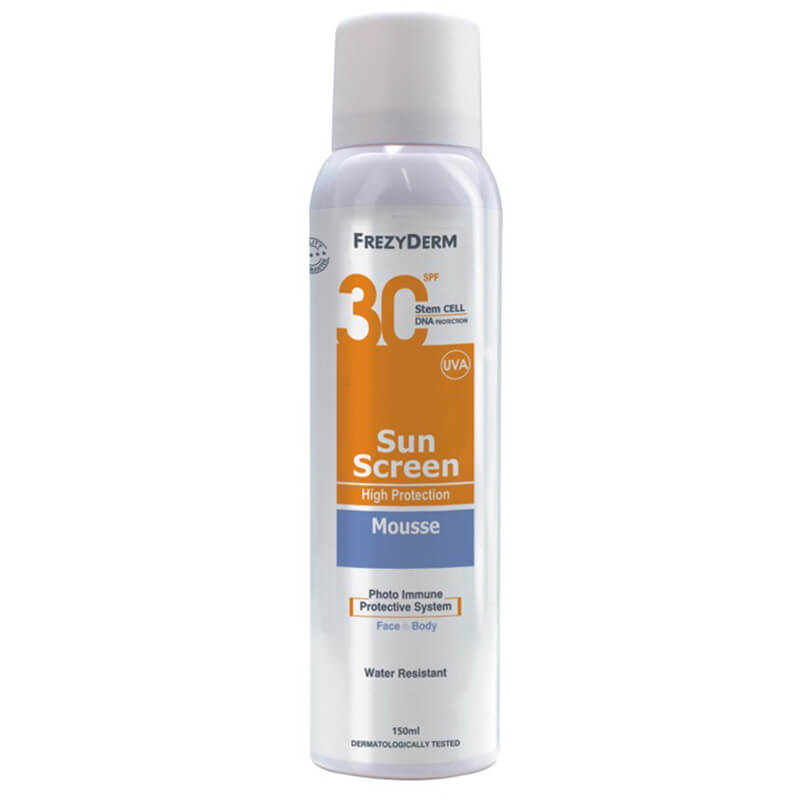 Frezyderm Sunscreen Mousse Αντηλιακό προσώπου και σώματος Spf 30 150 Ml Healthspot Overespa