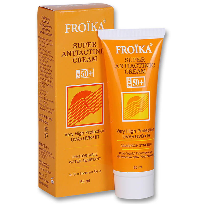 Froika Super antiactinic cream spf50+ 50ml Αντιηλιακή κρέμα προσώπου υψηλής προστασίας -healthspot overespa