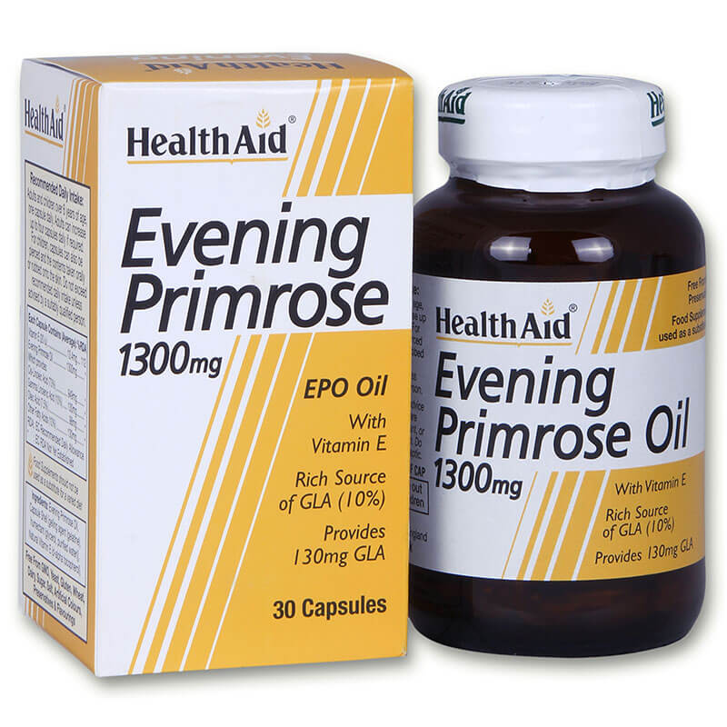 Health aid evening primrose oil 1300mg 30cap Κάψουλες για καλή λειτουργία του νευρικού συστήματος - healthspot overespa