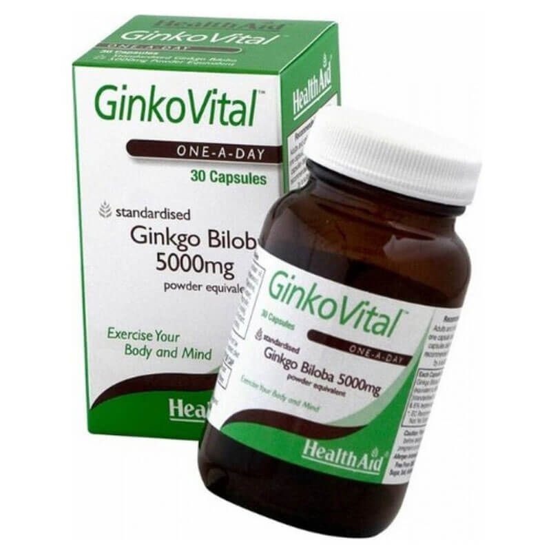 Health aid ginkgo biloba root extract 5000mg 30caps Κάψουλες για υγιές κυκλοφορικό σύστημα - healthspot overespa
