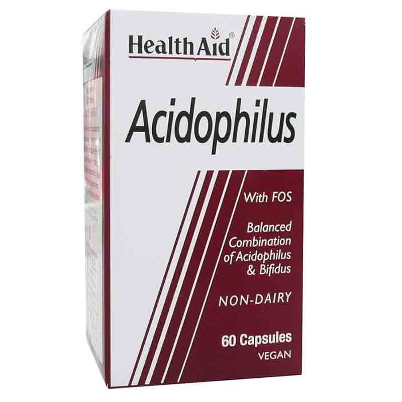 Health Aid Balanced Acidophilus & Bifidus 60tabs Προ βιοτικό συμπλήρωμα με φρουκτοολιγοσακχαρίτες Healthspot Overespa