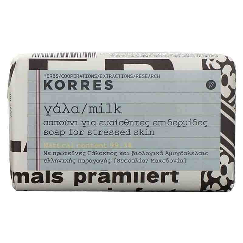 korres soap milk 125g Οι πρωτεϊνες γάλακτος περιορίζουν τους ερεθισμούς της επιδερμίδας Healthspot Overespa