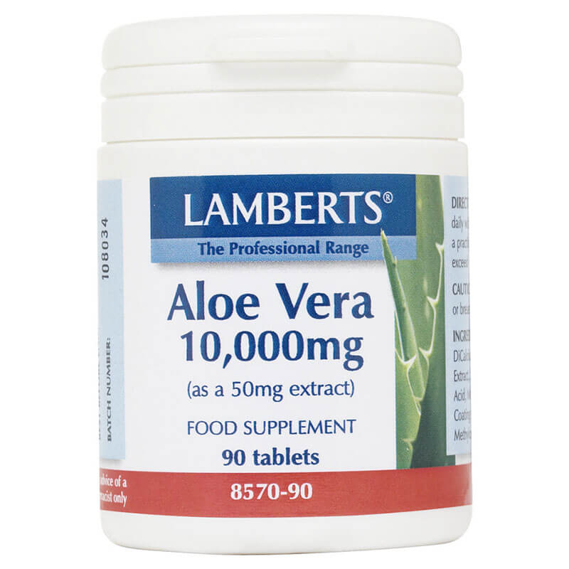 Lamberts Aloe Vera Βότανα για αποτοξίνωση του πεπτικού, 10000mg 90tabs Healthspot Overespa