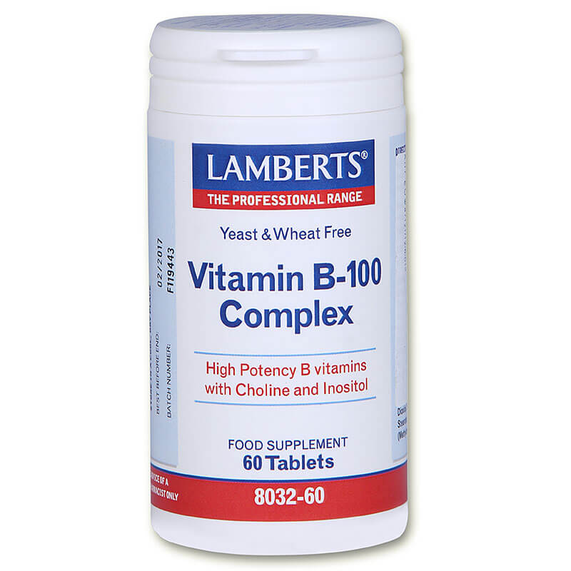 Lamberts B-100 Complex Σύμπλεγμα βιταμινών, 60tabs Healthspot Overespa