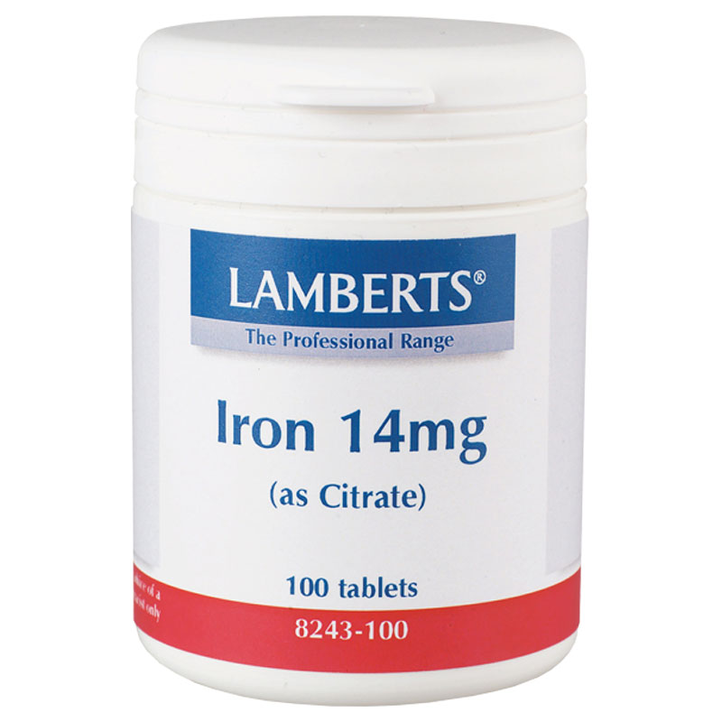 Lamberts Iron Σίδηρος, 14mg 100tabs Healthspot Overespa