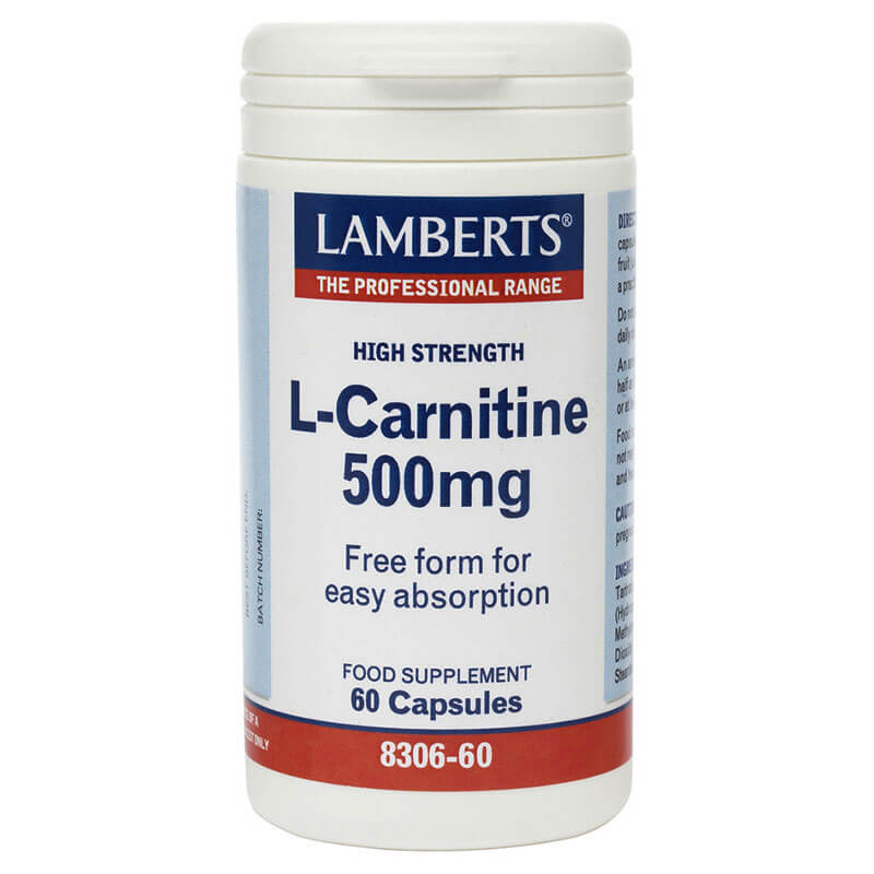 Lamberts L-carnitine Συμπληρώματα για σωστή ανάπτυξη του οργανισμού, 500mg 60caps Healthspot Overespa