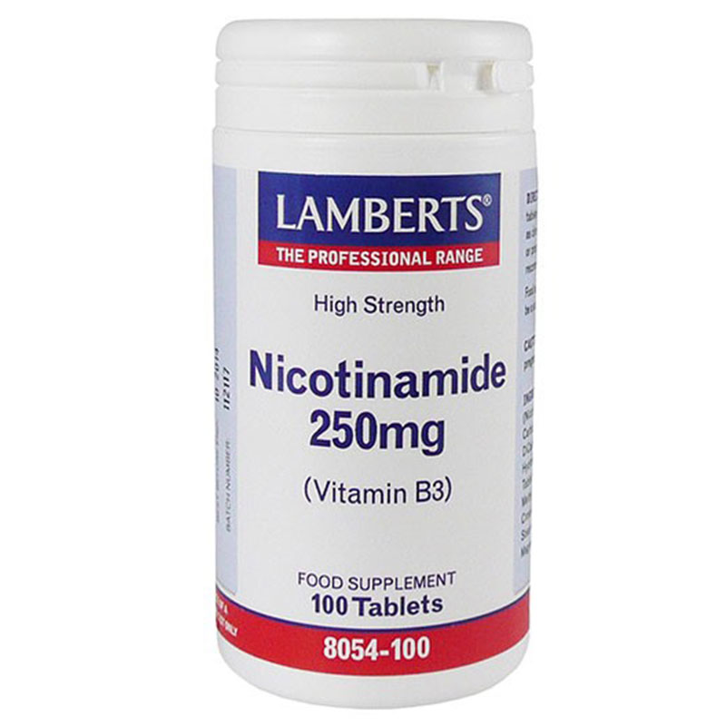 Lamberts Nicotinamide Βιταμίνες που συμβάλλουν σε πάνω από 50 μεταβολικές αντιδράσεις του οργανισμού Healthspot Overespa