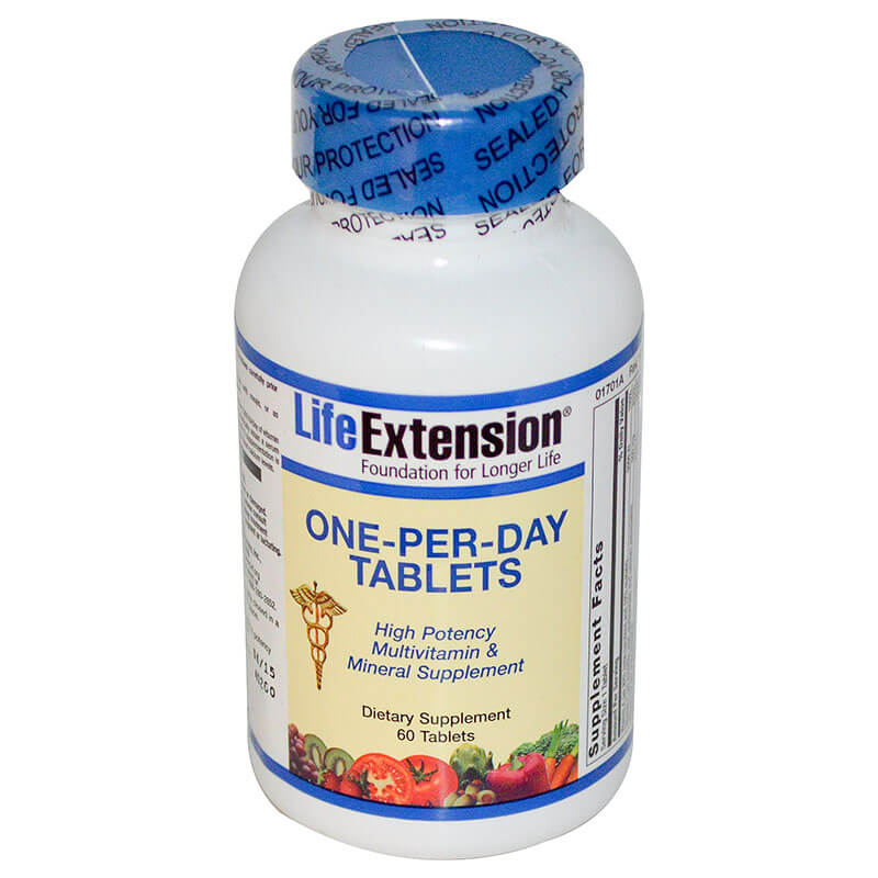 Life extension one per day 60 veg tabs -healthspot overespa