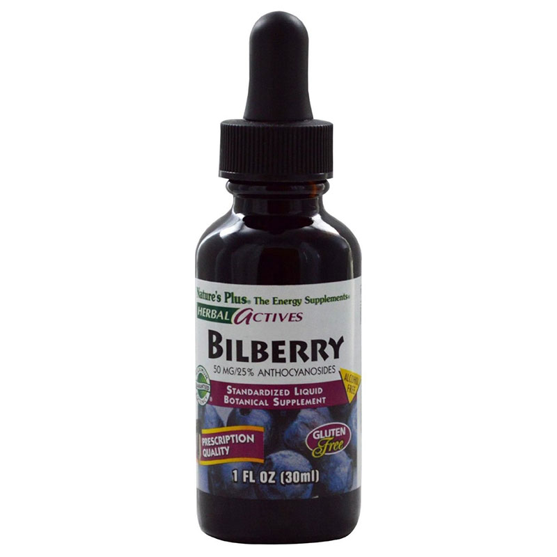 Nature`s plus liquid bilberry 50 mg 1 oz -healthspot overespa