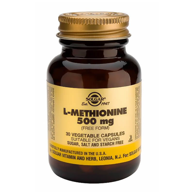 Solgar L-methionine 500mg Caps 30s Για την καλή προστασία του ήππατος,  των μαλλιών και του δέρματος Healthspot Overespa