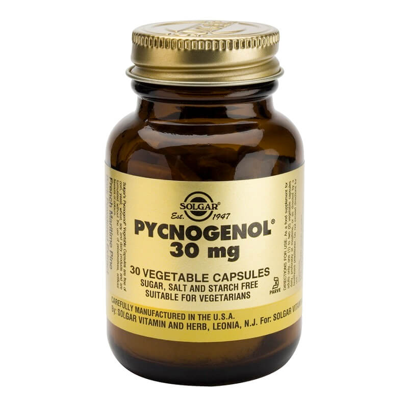 Solgar Pycnogenol 30mg Veg Caps 30s Αγγεία-κυκλοφορικό-άντιφλεγμονώδεις ιδιότητες Healthspot Overespa
