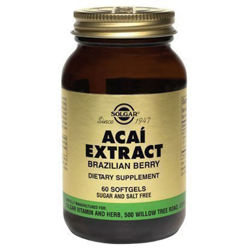 Solgar acai extract softgels 60s -healthspot overespa