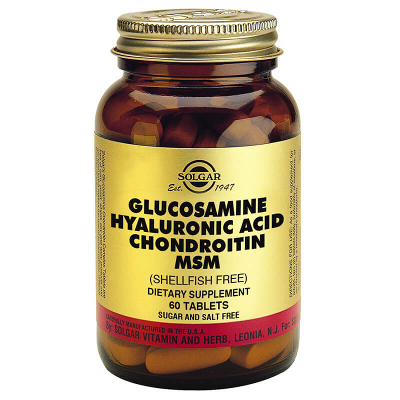 Solgar glucosamine hyaluronic acid chondr msm 60 tab -healthspot overespa