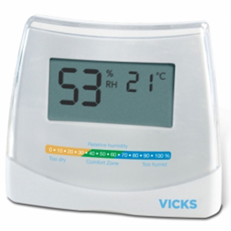 Vicks Υγρόμετρο θερμόμετρο Εμφανίζει την υγρασία και την θερμοκρασία σε Κελσίου και Fahrenheit -healthspot overespa