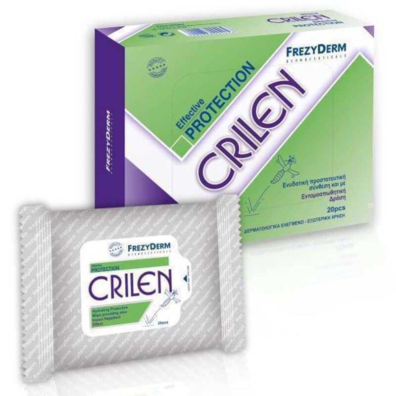 frezyderm Crilen wipes Μαντηλάκια με εντομοαπωθητική δράση. Healthspot Overespa