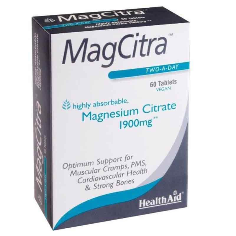 Health aid Magcitra 1900mg, 60tabs Κάψουλες για την ανάπτυξη υγιών οστών Healthspot Overespa