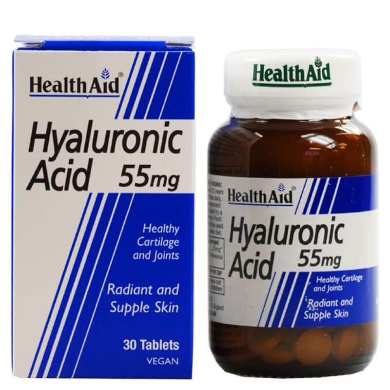 health aid Hyaluronic Acid Συμπληρώματα ομορφιάς, 55Mg 30Tabs Healthspot Overespa