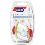 Chicco Πιπίλα Psysio έντονα χρώματα Συσκευασία 2 τμχ, 4m+ Healthspot Overespa