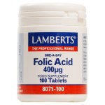 Lamberts Folic Acid Βιταμίνες, 400mcg, 100tabs Healthspot Overespa