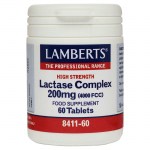 Lamberts Lactase Complex Για μείωση των συμπτωμάτων της δυσανεξίας στη λακτόζη, 200mg 60tabs Healthspot Overespa