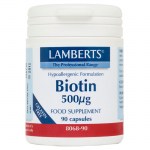 Lamberts Vit Biotin Βιταμίνες, 500mcg 90caps Healthspot Overespa