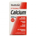 health aid Strong Calcium 600mg, Chewable 60tabs Δισκία για τον έλεγχο του νευρικού συστήματος Healthspot Overespa